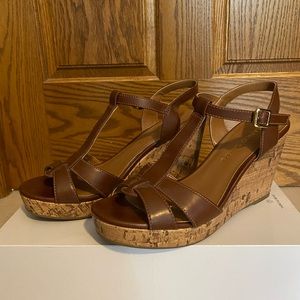 Franco Sarto cork wedge sandal, size 7. Like new